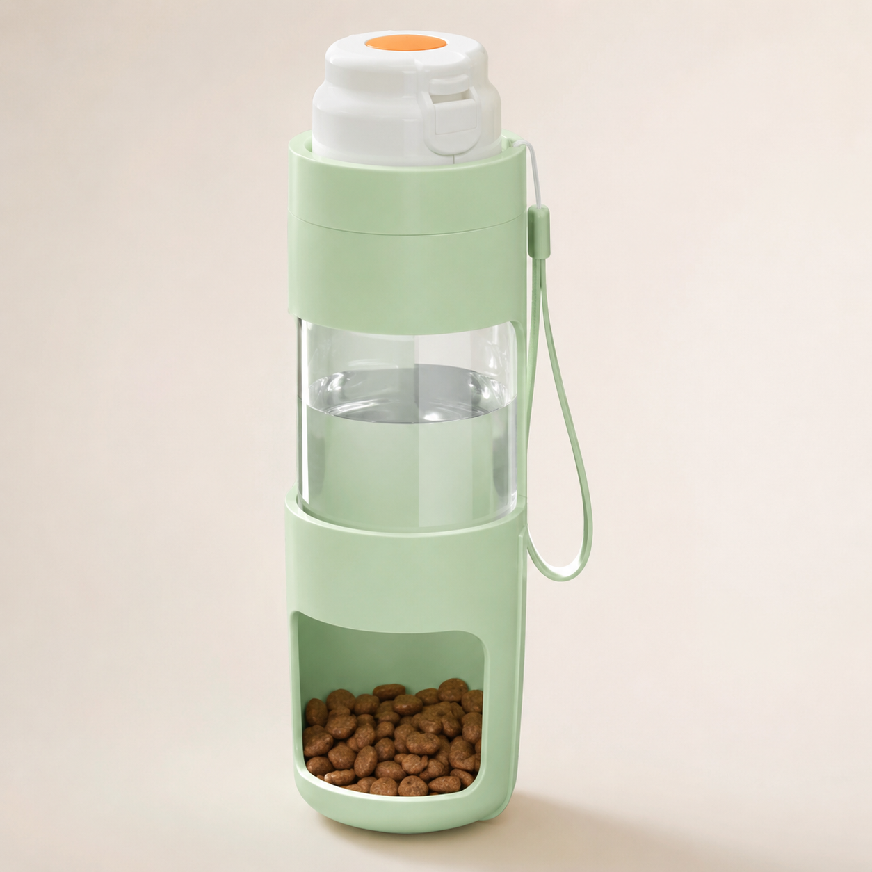 Gourde 2 en 1 Eau & Croquettes pour animaux de compagnie - Idéale Balade et Voyage